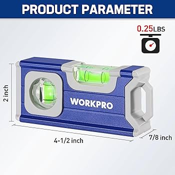WORKPRO Small Level, 4-1/2 Inch Mini Level Tool, Magnetic